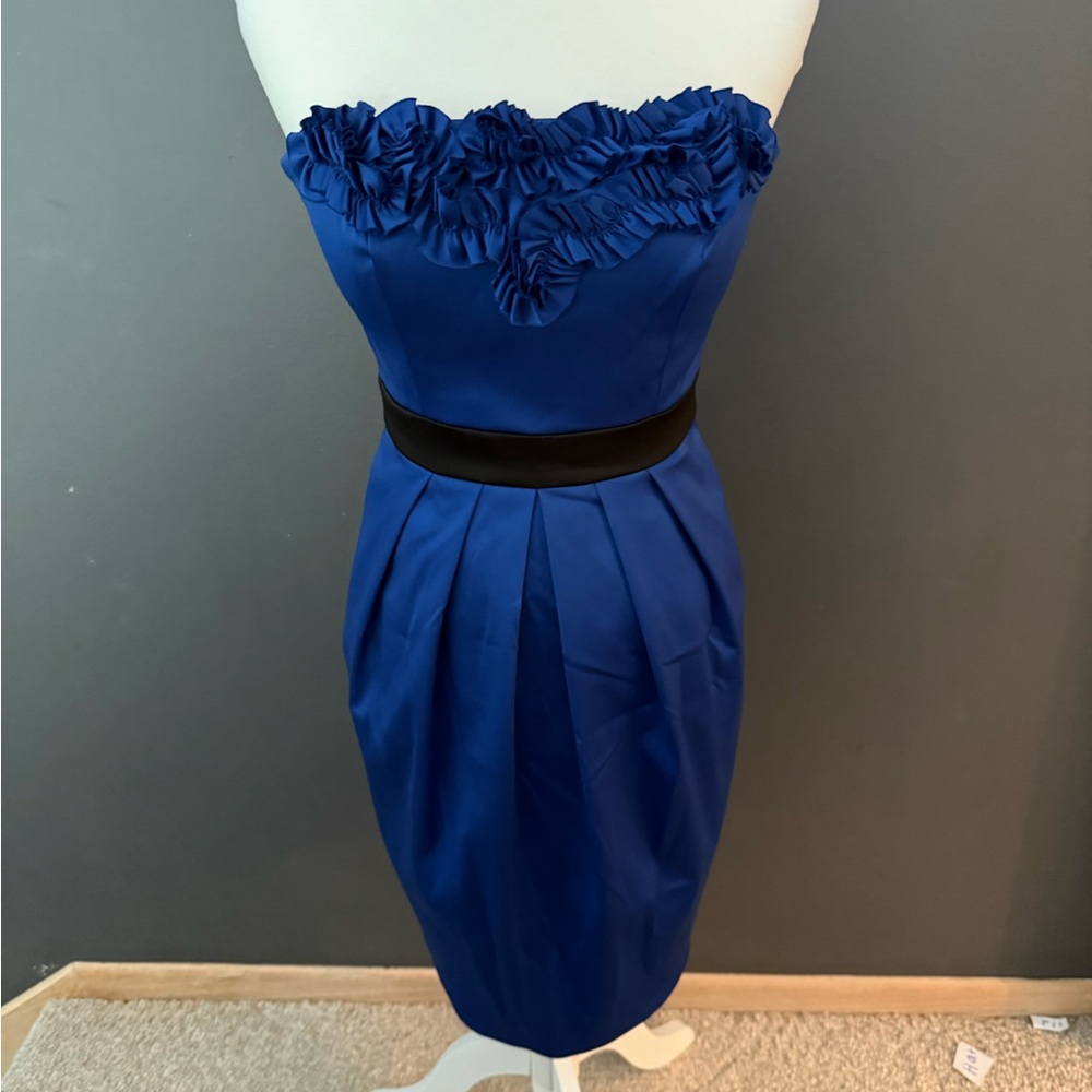 Max & Cleo Royal Blue Strapless Cocktail Dress